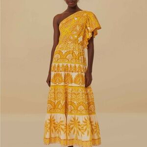 Farm Rio Yellow One Shoulder